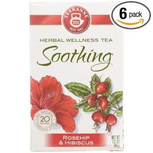 Teekanne Soothing Rosehip & Hibiscus Tea, 20 Count Packages (Pack of 6 