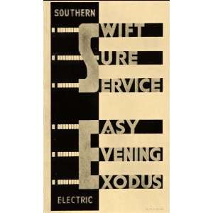  1933 Southern Railway Alan Rogers Poster B/W Print 