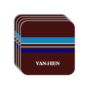 Personal Name Gift   VAN HIEN Set of 4 Mini Mousepad Coasters (blue 