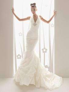 2012 mermaid new white/ivory WEDDING dress in custom halter best 
