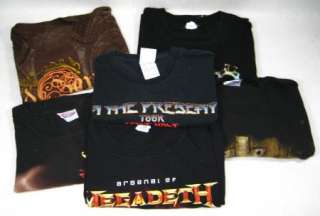 Lot 6 Metal Rock Band Shirt 80s 90s tour Led Zeppelin YES Megadeath 