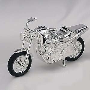  SILVERPLATED MOTORCYCLE MONEY BANK
