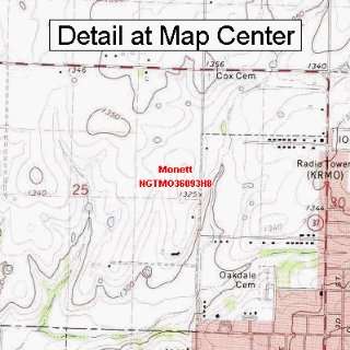  USGS Topographic Quadrangle Map   Monett, Missouri (Folded 