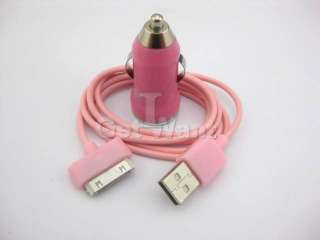   Sync Cable + Car Charger For iPod iTouch iPhone 4s 4 4G 3Gs 3G  