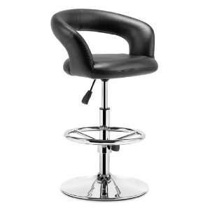Zuo Modern Furniture Design Flute Bar Chair Black Leatherette 301320