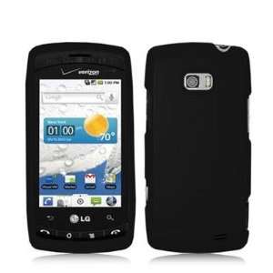  Black Rubberized Snap On Hard Skin Case Cover for LG Ally 