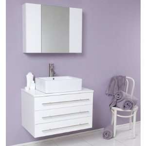 Fresca Modello White 31.75 in. Modern Single Bathroom Vanity FVN6183WH