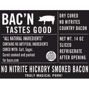 Bacn Tastes Good No Nitrite Hickory Grocery & Gourmet Food