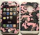 Pink Camo on White Silicone Apple iPhone 3G 3GS Hybrid 2 in 1 Rubber 