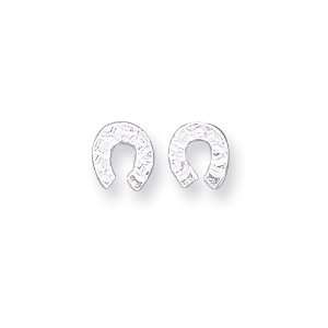  Sterling Silver Horseshoe Mini Earrings Jewelry