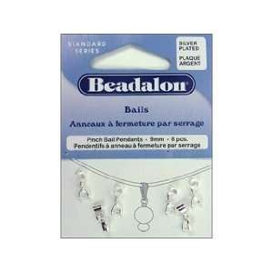  Beadalon Bails Pendant Pinch 9mm Silver Plate 6pc (3 Pack 