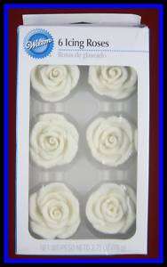 NEW Wilton ***6 ICING ROSES*** Icing Decorations NIP  
