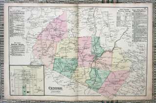 Large, Original 1871 Map of Centre Township, Pennsylvania