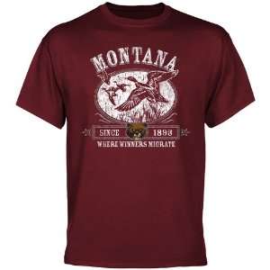   Montana Grizzlies Winners Migrate T Shirt   Maroon
