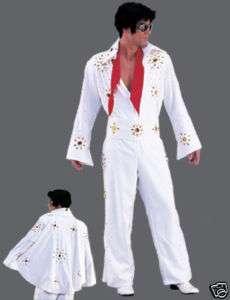 SHOW QUALITY ELVIS IMPERSONATOR JEWELED JUMPSUIT COSTUME WHITE SMALL 