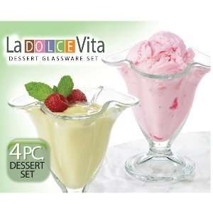    LA DOLCE VITA SET OF FOUR PARFAIT GLASSES