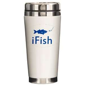  Ceramic Travel Drink Mug iFish Fishing Fisherman 