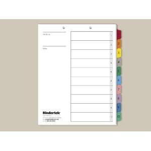  Top Punched Index Tabs   Multi Color Letter Size 1 10 