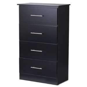 Taylor Four Drawer Chest with Roller Glides Finish Black 