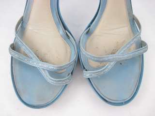 MARC JACOBS Blue Patent Leather Sandals Heels Shoes 8  