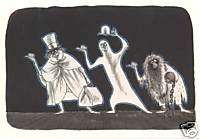 Disneyland Marc Davis Haunted Mansion 3 Ghosts Art Card  
