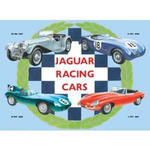  Jaguar Racing Cars Collage Sign