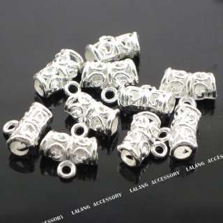 Free P&P 50 Silver Plated Charms Loop Bail Bead 150228  