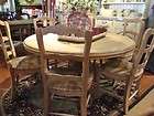 60 Round Dining Table w/6 Rush Bottom Chairs Driftwood Natural Finish