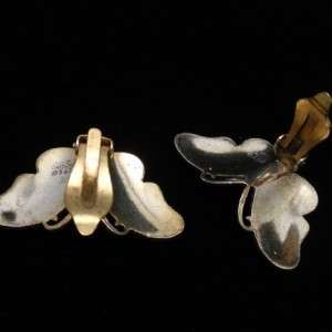 Butterfly Earrings Vtg Sterling Silver Ivar Holt Norway  