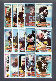 1980 Topps Football Pittsburgh Steelers TEAM SET   Jack Lambert  