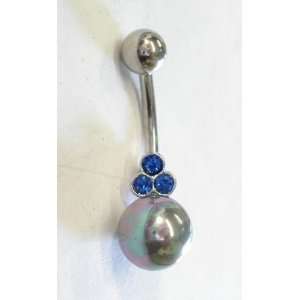  Ionize Pearl Belly Ring 