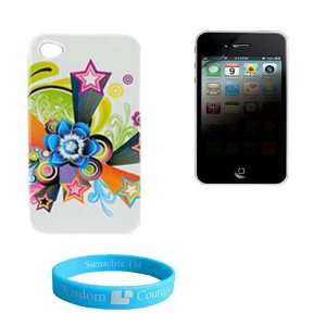   for iPhone 4 + Privacy Screen Protector + Wisdom * Courage Wristband