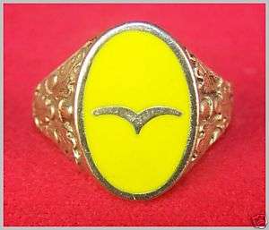 WW II German original silver Luftwaffe ring with enamel  