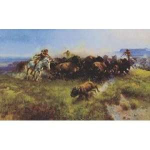 The Buffalo Hunt (H39) artist Charles M. Russell 35x23  