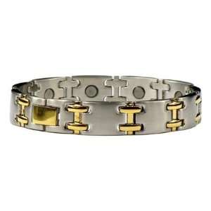 Combo Sideways H   Stainless Steel Magnetic Therapy Bracelet (SS 19)