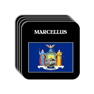  US State Flag   MARCELLUS, New York (NY) Set of 4 Mini 