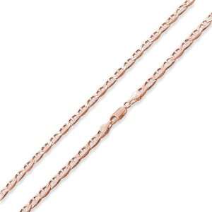  14K Rose Gold Plated Sterling Silver 18 Flat Marina Chain 
