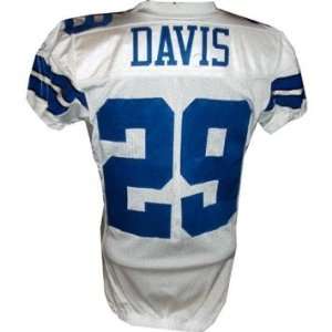  Keith Davis #29 Cowboys Game Issued White Jersey (Size 46 