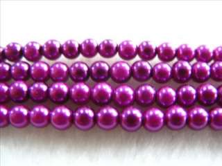 4mm Round Fancy Faux Glass Pearl Loose Bead bdc14  