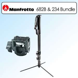  Manfrotto 682B Monopod & 234 Swivel Tilt Head Camera 