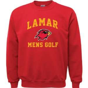  Lamar Cardinals Red Youth Mens Golf Arch Crewneck 