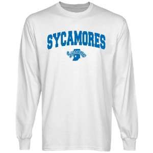 NCAA Indiana State Sycamores White Logo Arch Long Sleeve T shirt 