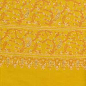  Yellow Pashmina shawl with Traditional Jali Work 