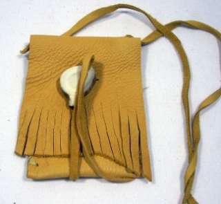   Native American Style Fringed Leather Pouch Coin Purse Bag  