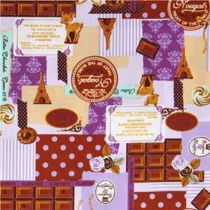  purple Japanese fabric France chocolate Cosmo (Sold in 