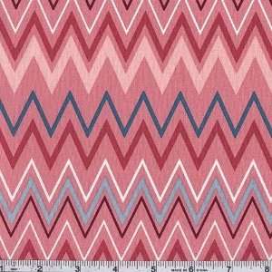  45 Wide Garden Friends Zig Zag Zoo Pink Fabric By The 