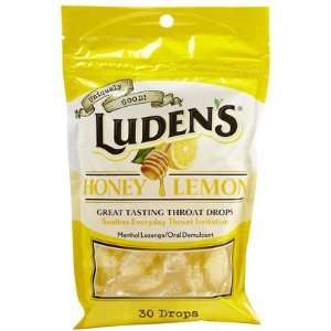  Ludens Throat Drops Honey Lemon 30 ct. (Quantity of 5 