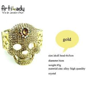  Artilady B2902 vintage big skull bangle gold color 