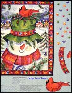 This is a great Happy Snowman wall hanging / quilt fabric panel that 
