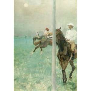  Oil Painting Jockeys Before the Race Edgar Degas Hand 